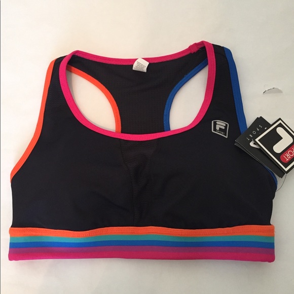 Fila Other - 🆕 Fila black sports bra w/multi stripes